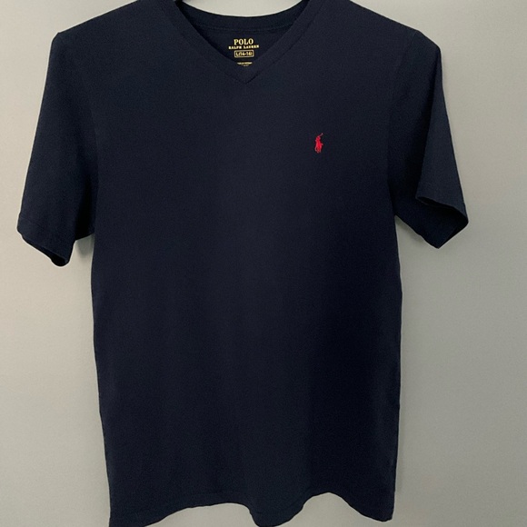 BOY’S POLO RALPH LAUREN SHORT SLEEVE VNECK TSHIRT SIZE LARGE 14/16 - Picture 1 of 4